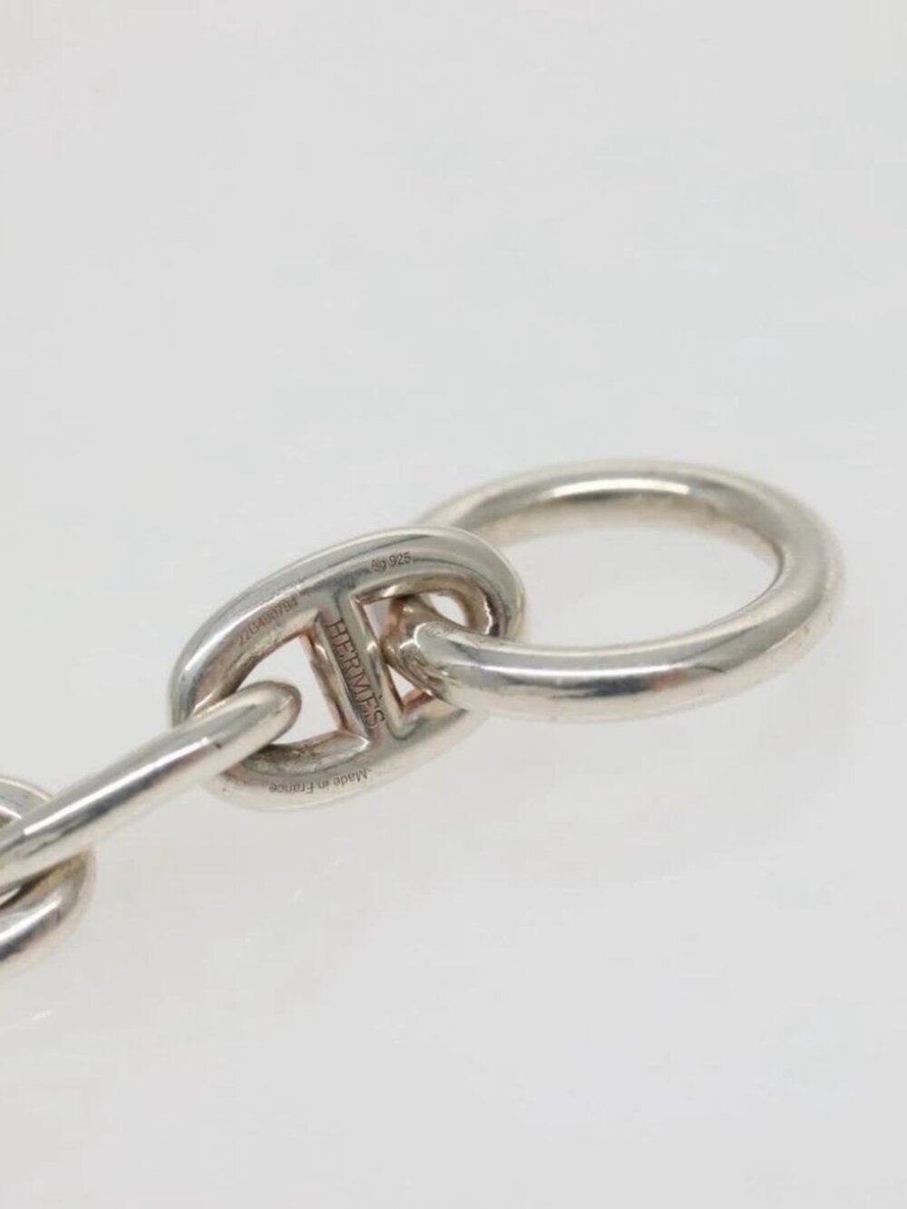 HERMES Chaine d'Ancre MM Bracelet Ag925 14 Links Silver Auth 134933SM - Picture 10 of 10